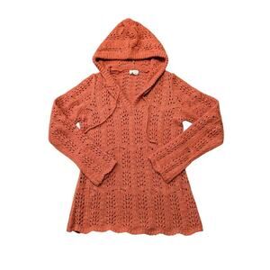 Royal Robbins hooded women's Burnt Orange Sweater, Size Large, Soft, Lightweight